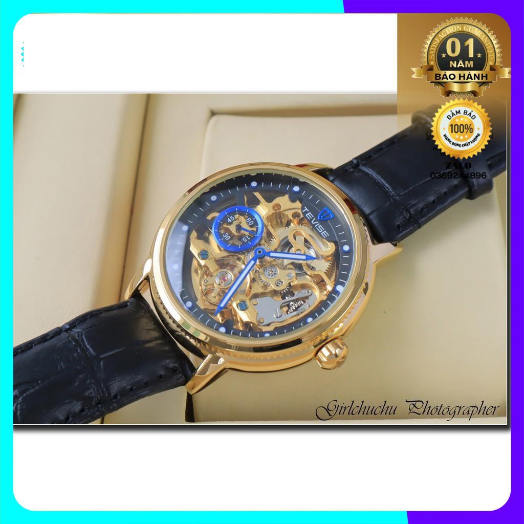 Đồng hồ cơ nam Tevise cơ lộ máy máy tự tích cót khi đeo nên dùng rất tiện lợi, không cần dùng pin [ Đồng Hồ Cơ ] | BigBuy360 - bigbuy360.vn