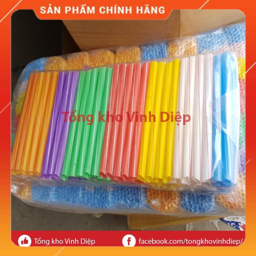 Ống hút trà sữa trân châu, nước mía nhiều màu, dài 18cm, đầu nhọn, 1 bịch 420gr