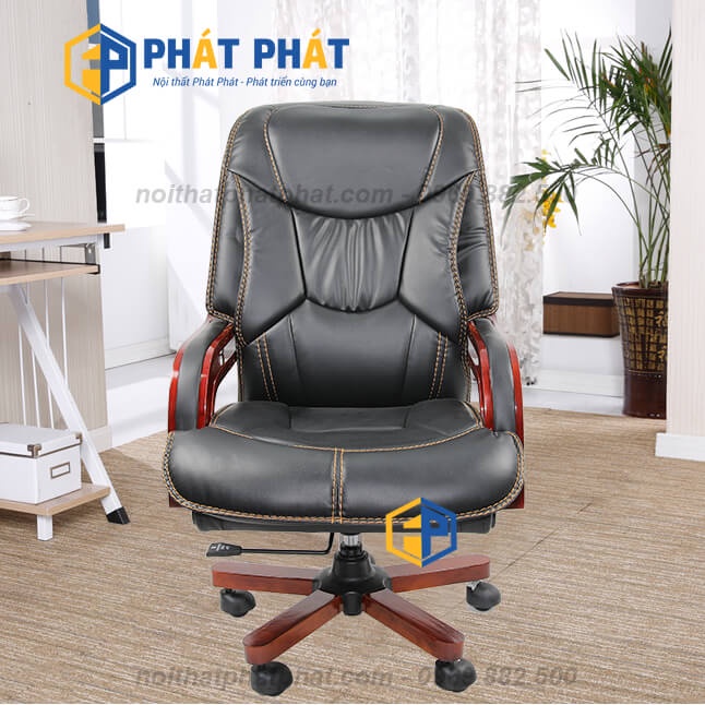 Ghế xoay giám đốc Phát Phát lưng da, ghế xoay văn phòng ngả da cao cấp hàng chính hãng - TQ10