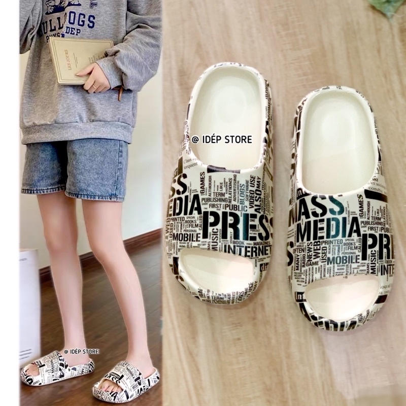 Dép bánh mì Nam YZ PRESS quai ngang cao 3.5cm đúc EVA siêu nhẹ Maipy- DL194