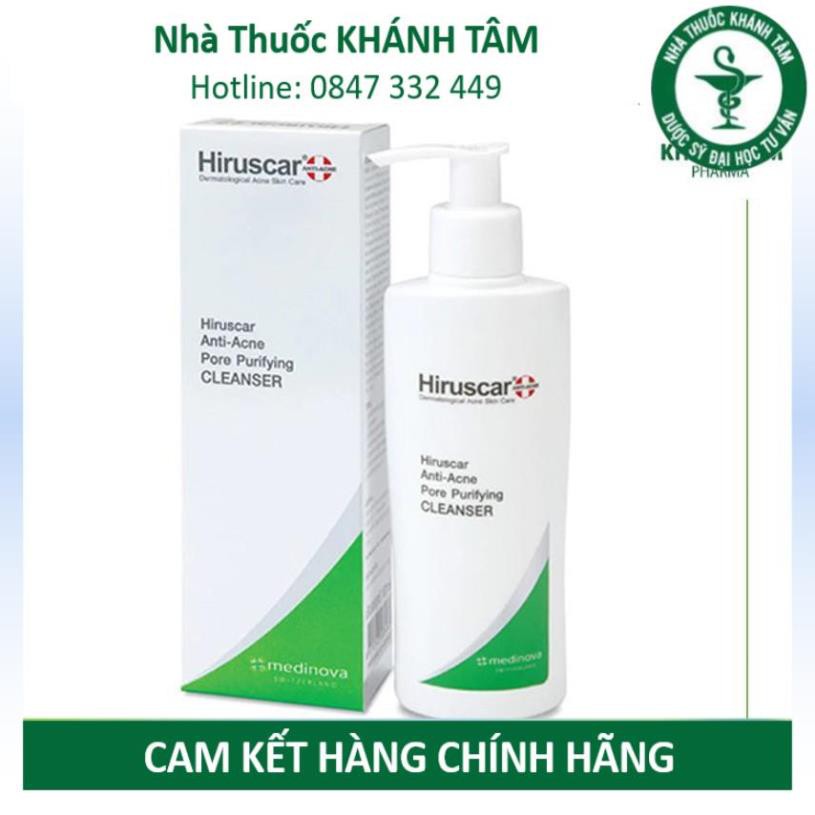 Sữa rửa mặt ngừa mụn HIRUSCAR Anti-Acne Cleanser+ [Chai 100ml] [Hirusca]! ! !