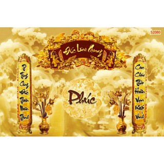 Tranh 3D dán bàn thờ,  phòng thờ có keo sẵn