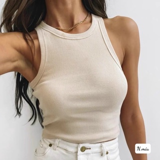 Áo tăm ba lỗ dáng áo crotop, dáng basic dễ phối đồ