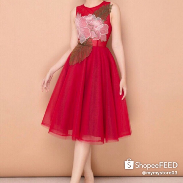 Đầm xoè coan hoa TRIPBLE T DRESS hở lưng dây đi biển siêu xinh - Free size dưới 54kg - MS18HD