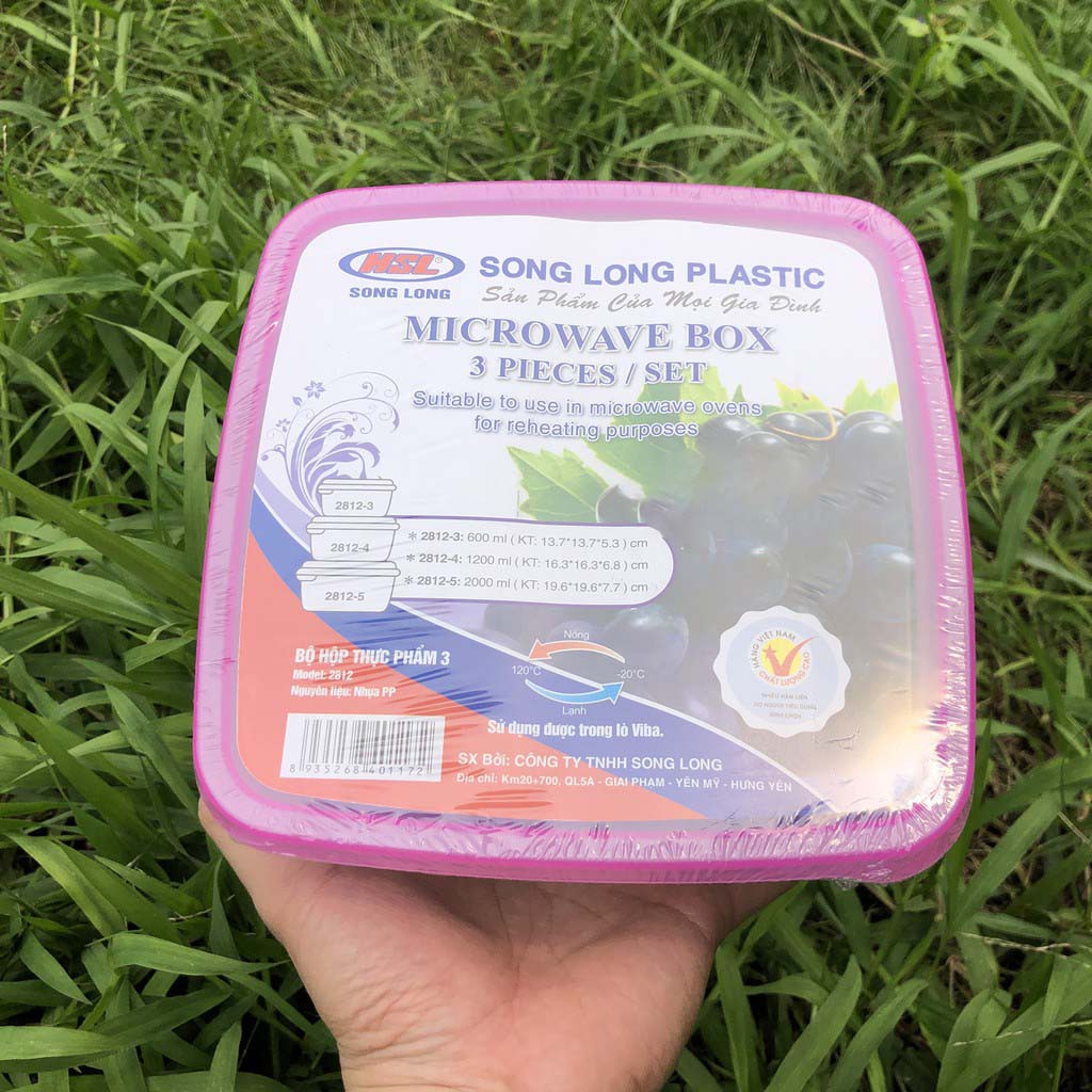 [Bộ 3] Hộp trữ đông thực phẩm bằng nhựa cao cấp 2812 HSL