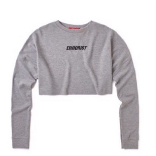ERRORIST - Crop tay dài xám (có ảnh feedback thật)