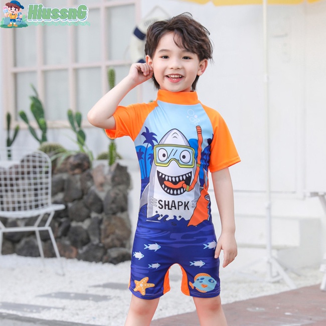 Bộ Đồ Bơi Một Mảnh Tay Ngắn Chống Nắng Họa Tiết Hoạt Hình Cho Bé 3-11 Tuổi