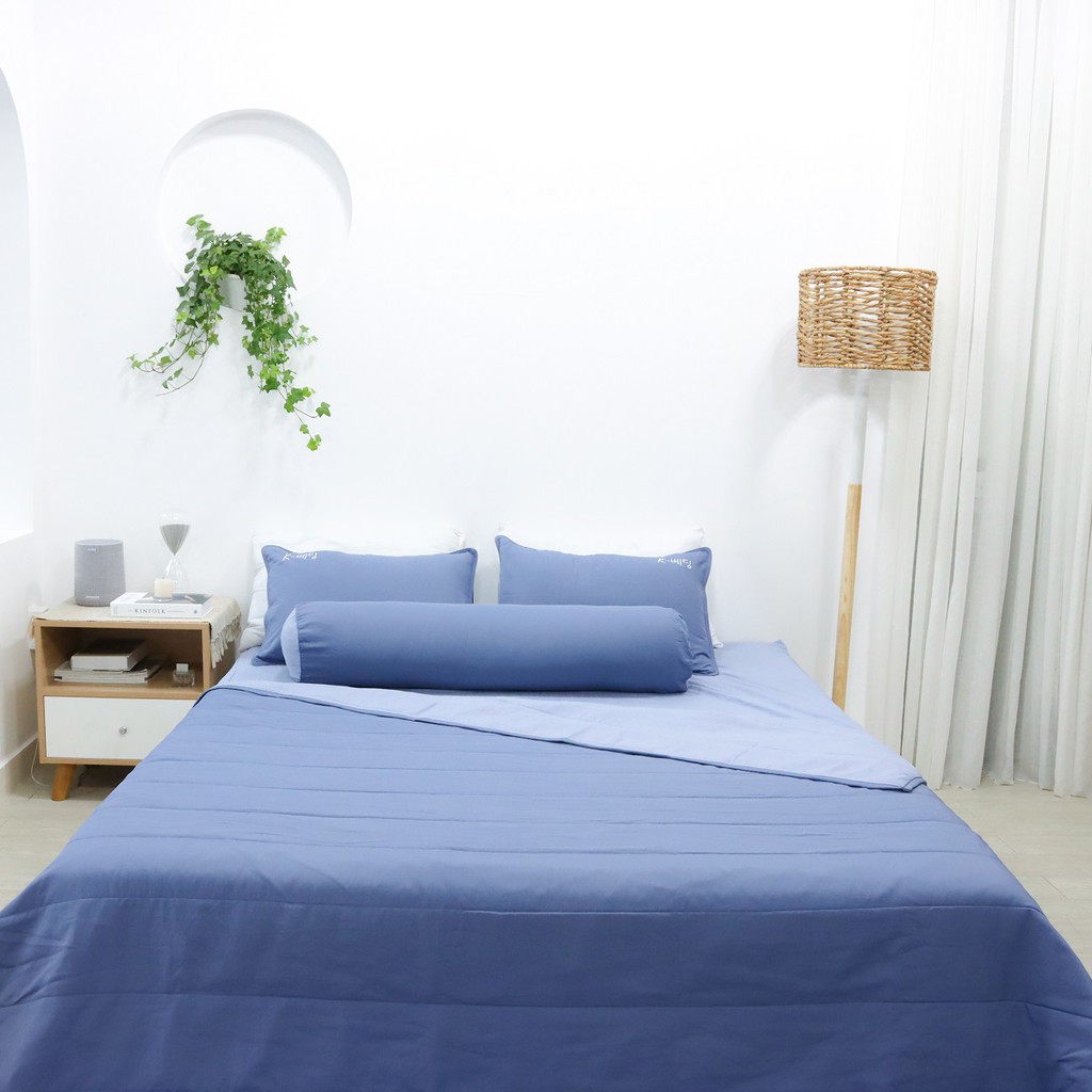 Bộ ga giường Silky Xanh đậm K-Bedding KSS105
