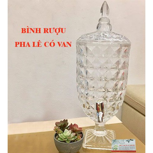 Combo 2 Bình Rượu Pha Lê 3.5 lit (Có Van) - Hũ Ngâm Sâm 3.5 lit