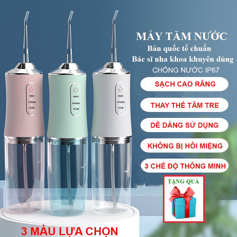 Máy tăm nước cầm tay  Tăm nước ORAL IRRIGATOR, máy đánh răng tự động vệ sinh răng bác sĩ nha khoa khuyên dùng