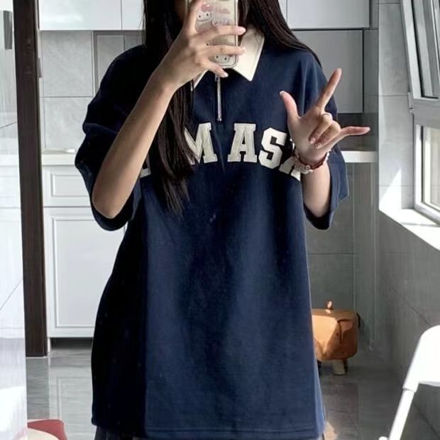 Áo polo Ngắn Tay Form Rộng Phong Cách Hàn Quốc Dành Cho Nữ