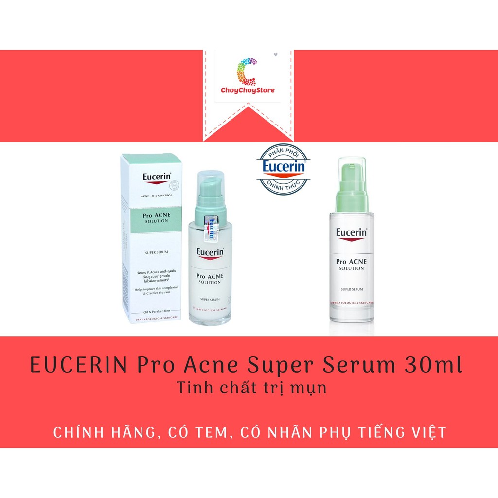 [CHÍNH HÃNG CÓ TEM] EUCERIN Pro Acne Super Serum 30ml - Tinh chất hỗ trợ giảm mụn
