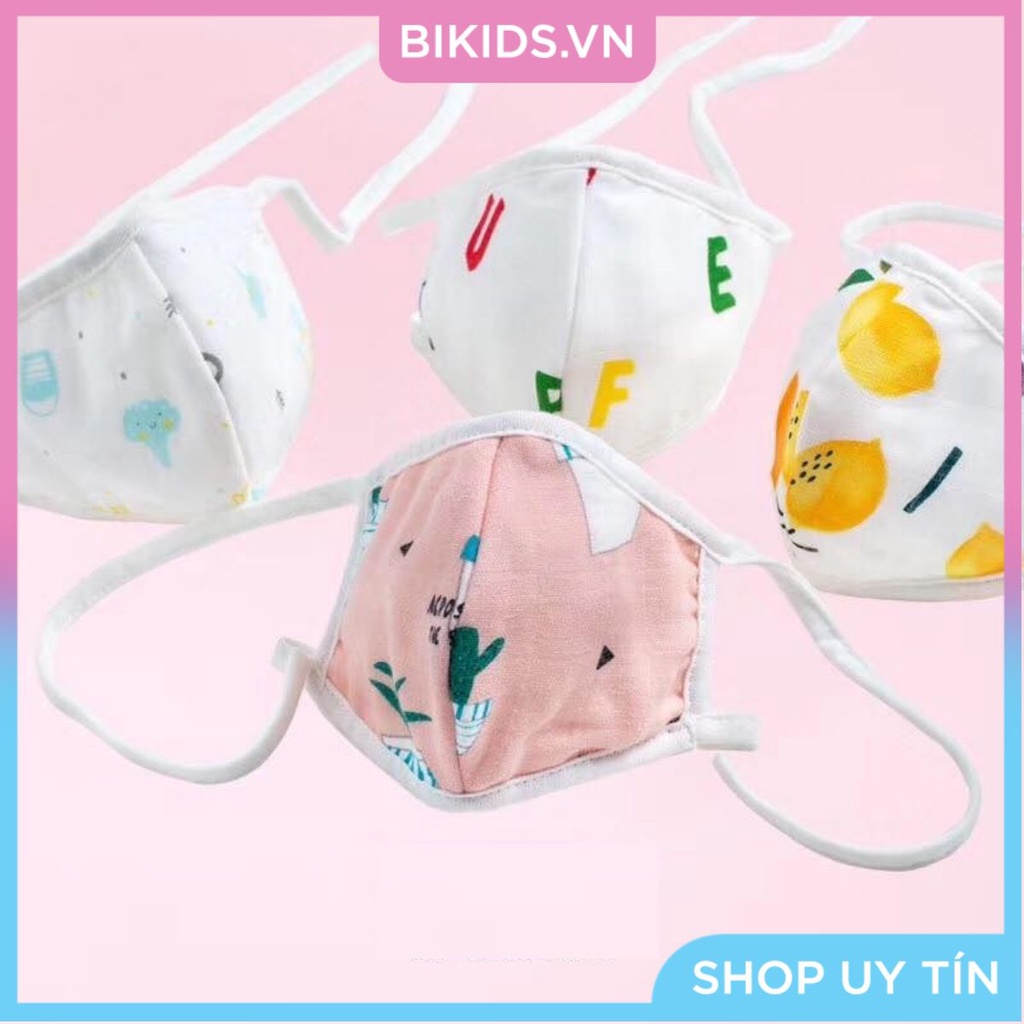 Khẩu trang xô 4 lớp siêu mềm set 3c cho bé