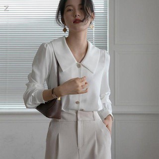 ▪◑Áo Sơ Mi Chiffon Cổ v Tay Dài Thời Trang Mùa Thu 2020 Dành Cho Nữ