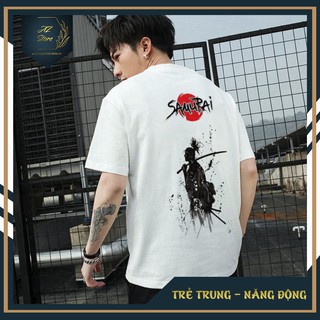 Áo thun tay lỡ, áo thun unisex in samurai atin24