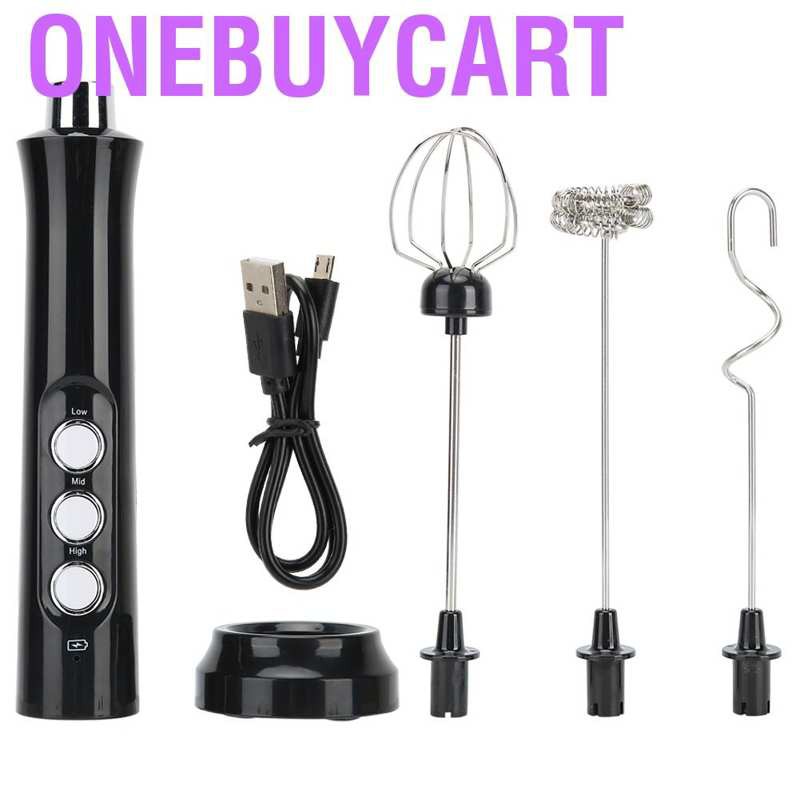 Onebuycart Electric Milk Frother Kit Drink Foamer Eggbeater Coffee Whisk Mixer Stirrer