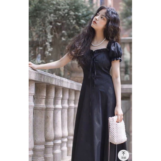 Đầm Cổ Bèo Đan Dây Trước 2 Màu Trắng, Đen - Váy Nữ Thời Trang Đi Chơi, Dự Tiệc | BigBuy360 - bigbuy360.vn