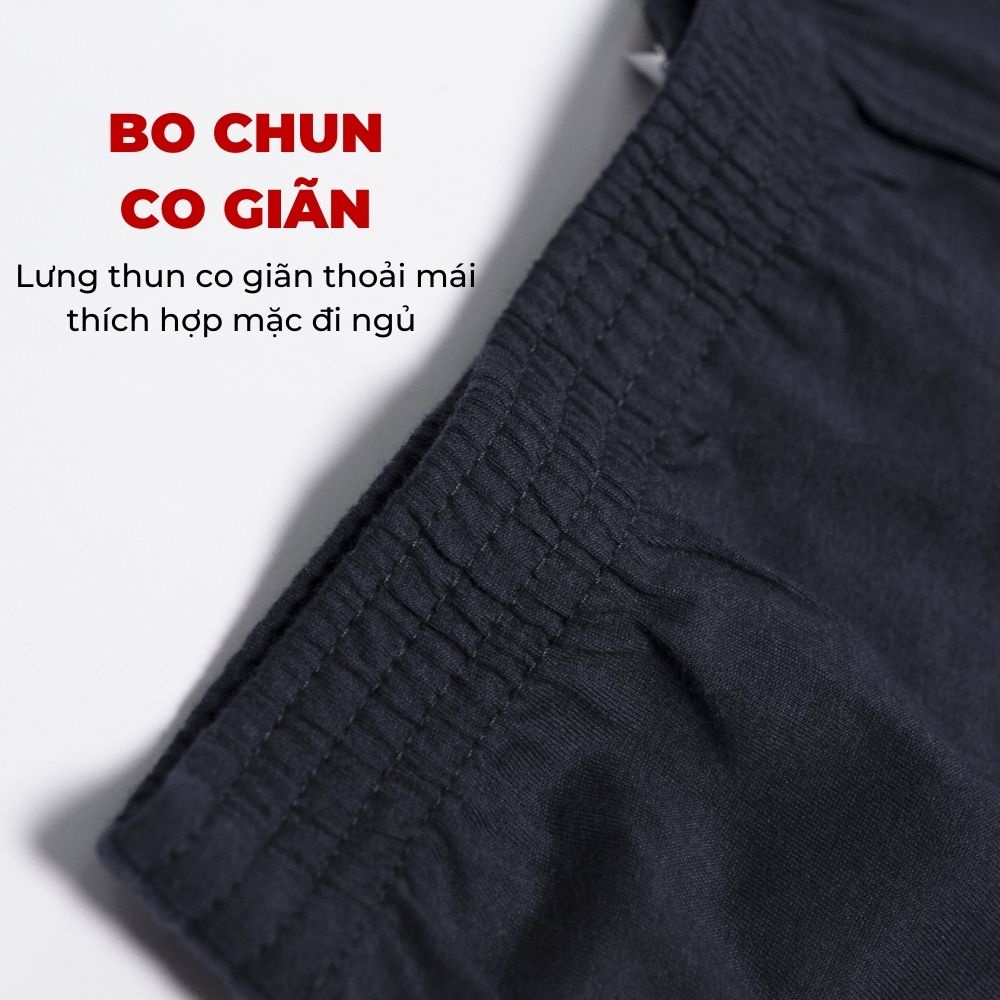 Combo 3 quần ngủ nam thoáng mát vải kate cotton lụa HIDDLE