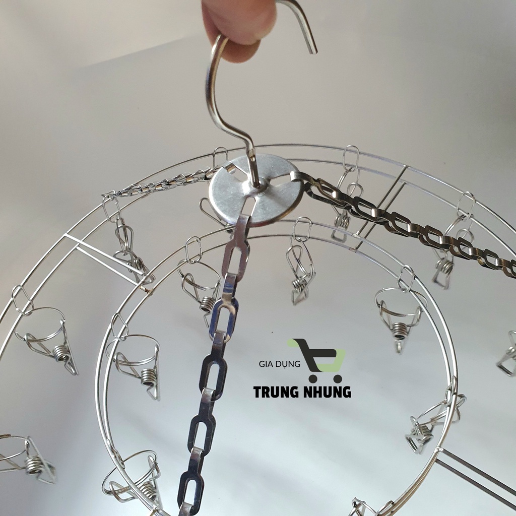 Móc tròn treo quần áo, mắc tròn inox loại dày