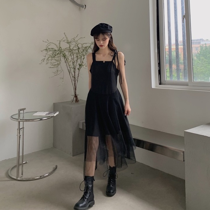 Đầm hai dây dáng xòe Emilyshop ulzzang
