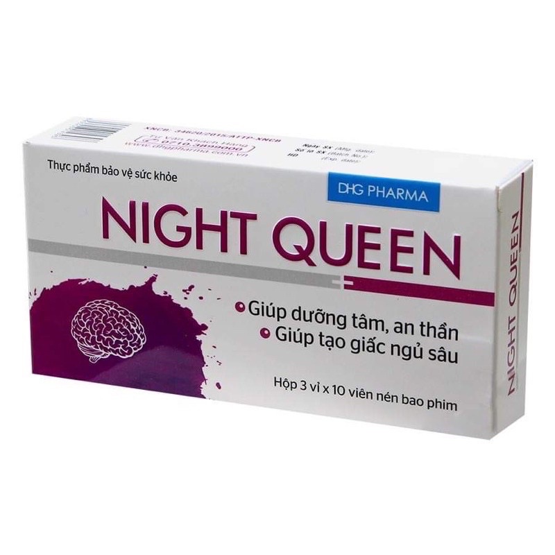 Night Queen-Viên uống dưỡng tâm, an thần chiết xuất từ dược liệu.