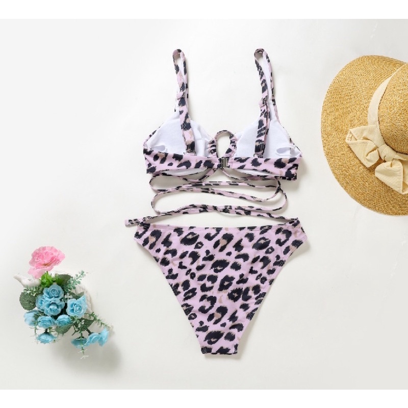 [BKN1087] &lt;ÂU&gt; SET BIKINI BEO TÍM DÂY EO