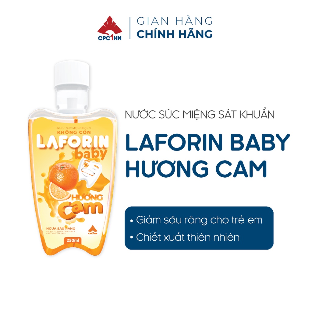 Nước Súc Miệng LAFORIN Baby Hương Cam Mới - Răng Bé Khỏe, Mẹ An Tâm ( Chai 350ml)