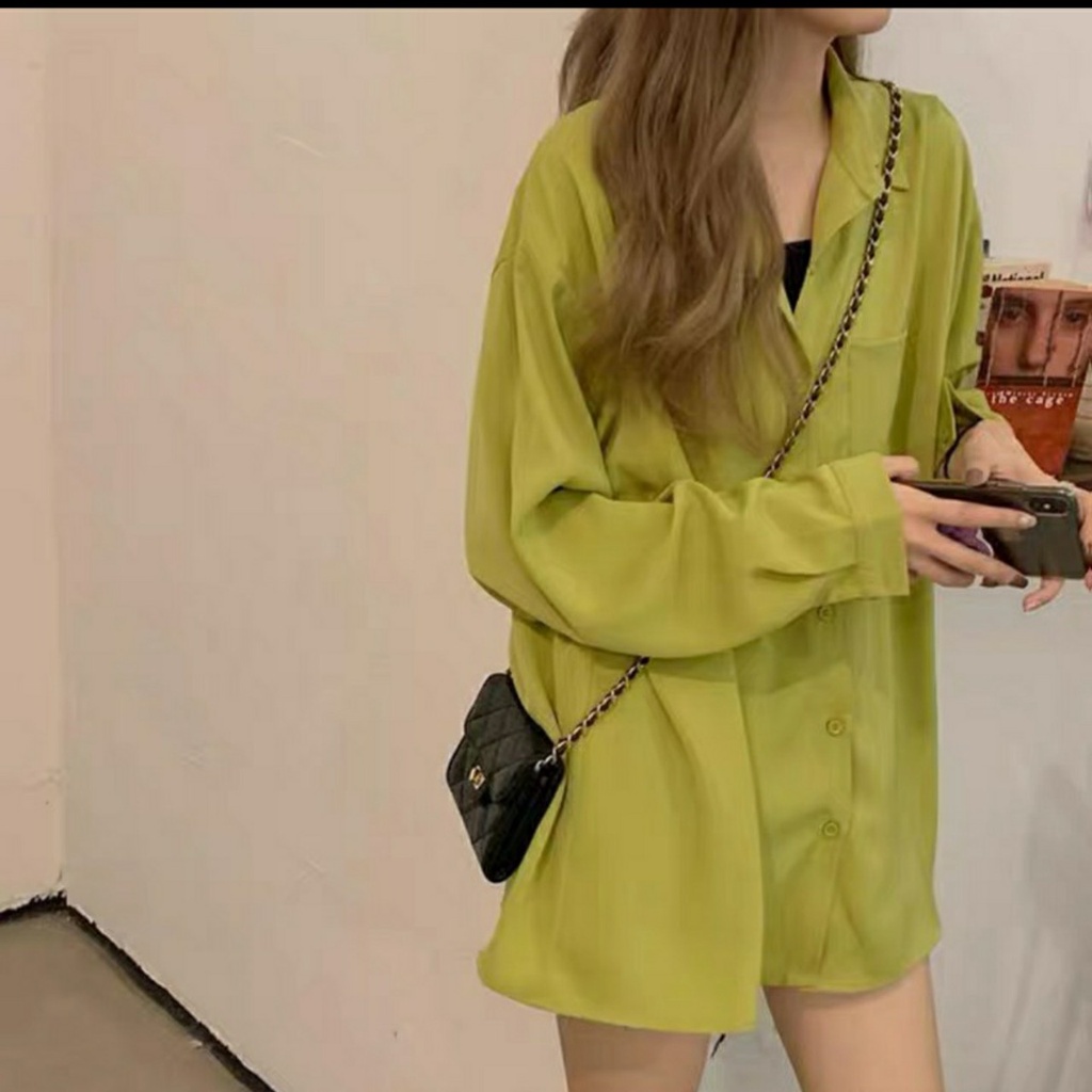 Áo Sơ Mi Lụa Trượt Ulzang Bảng Màu Hot | BigBuy360 - bigbuy360.vn