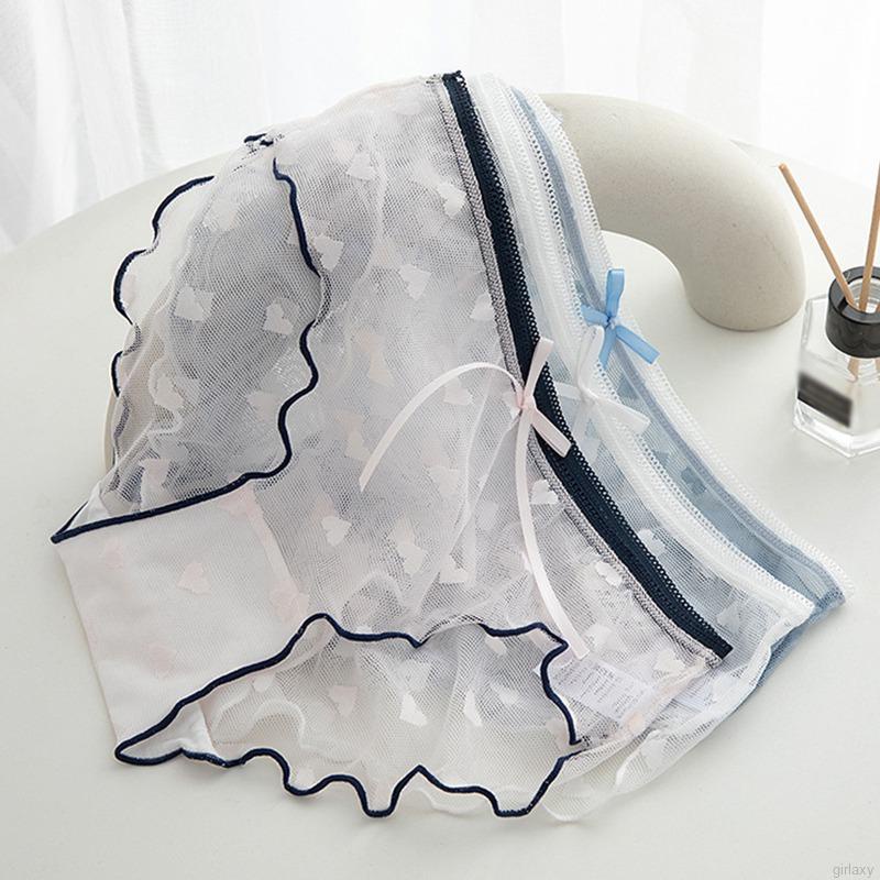 Quần lót cotton viền ren thoáng khí họa tiết trái tim dễ thương phong cách Hàn Quốc thời trang mùa hè cao cấp cho nữ