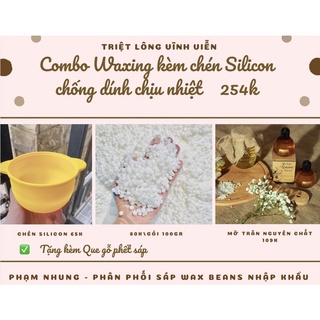 Combo 100gr sáp wax lông beans + mỡ trăn nstore & chén silicon