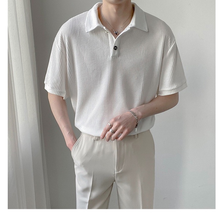 Áo Polo Hole chất cotton tổ ong cao cấp unisex trơn thun nam, ngắn tay cực sang trọng, form rộng unisex, dáng Hàn