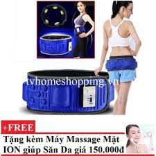 Đai Mát Xa Giảm Béo Bụng X5 + Tặng Máy massage mặt DS-039 bằng ion (Trắng)