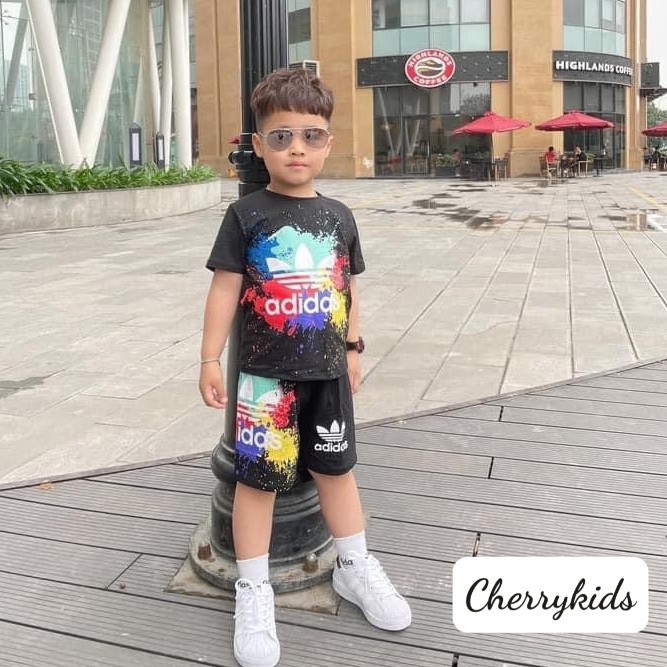 Bộ đồ thể thao ngắn tay thời trang mùa hè cho bé trai bé gái từ 1-15 tuổi chính hãng CherryKids chất cotton chính phẩm