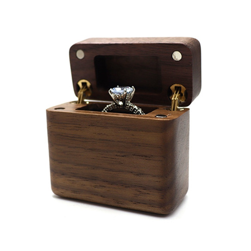 Hộp Gỗ Đựng Nhẫn Chống Bụi Phong Cách Vintage Ốp