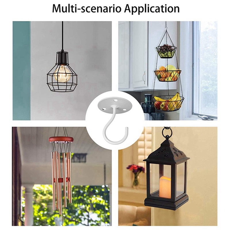 Bộ 4 Móc Treo Trần Nhà Bằng Kim Loại Chịu Lực Tốt Chuyên Nghiệp Cho Chậu Hoa/ Cây Cảnh