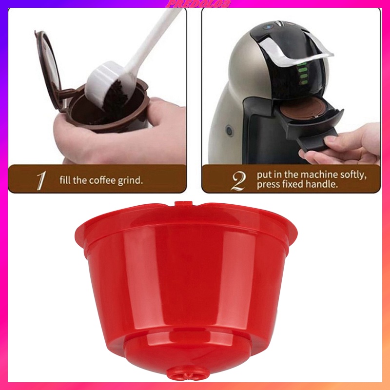 [PREDOLO2]Refillable Reusable Coffee Capsule Pods Cups for Nescafe DolceGusto Black