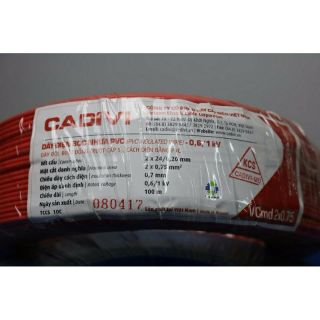 [freship 70kư dây điện đôi cadivi 2x0.75 cuộn 100m vcmd 2x24