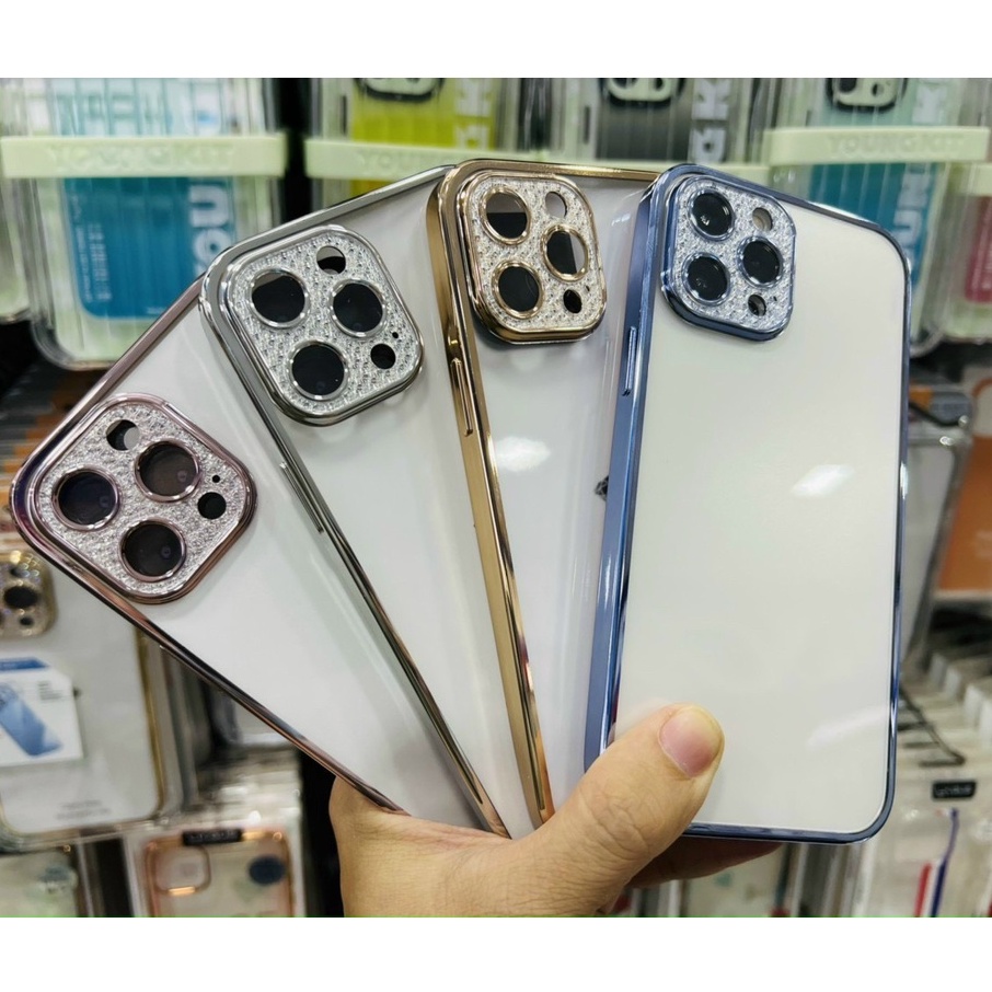 Ốp lưng kèm khung bảo vệ Lens Camera Sulada cho Smar IPhone14 /14 Pro Max / 12 / 13 Pro Max, lưng nhám viền mầu theo máy