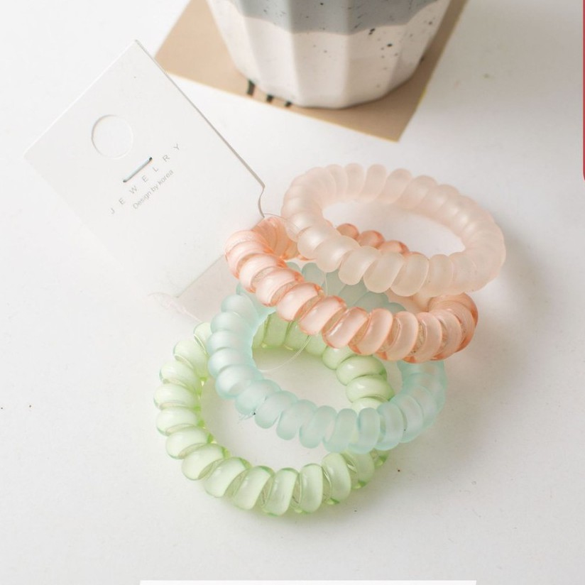 Set 4 cột tóc lò xo hàng đẹp đủ màu cực xinh cho bạn gái phong cách Hàn Quốc - Selenshop