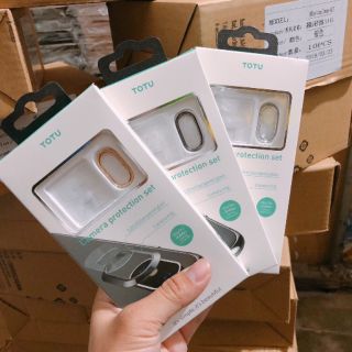 Bộ dán kính + viền totu bảo vệ camera cho iphone x, xs, xs max, 7 plus, 8 plus chính hãng
