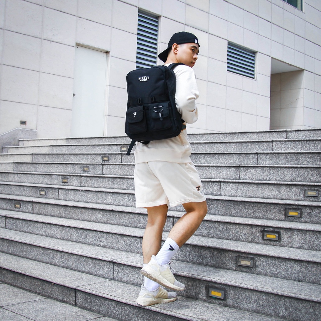 Balo unisex đi học thời trang màu đen, trơn basic nam nữ Local Brand BIRDYBAG - LEVEL B BACKPACK