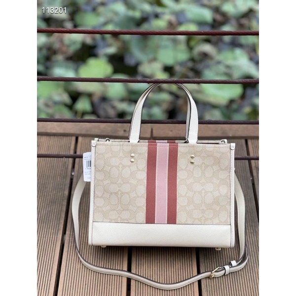 Túi tote nữ Coach Demspey sọc size 30 4113