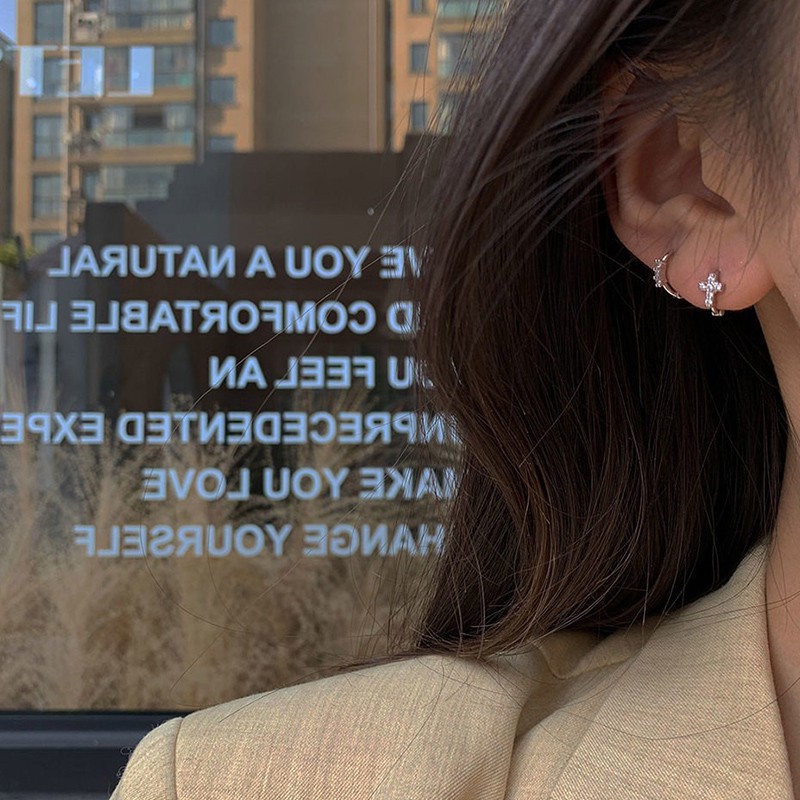 Khuyên tai tròn mạ vàng 24k đính đá sang trọng cao cấp