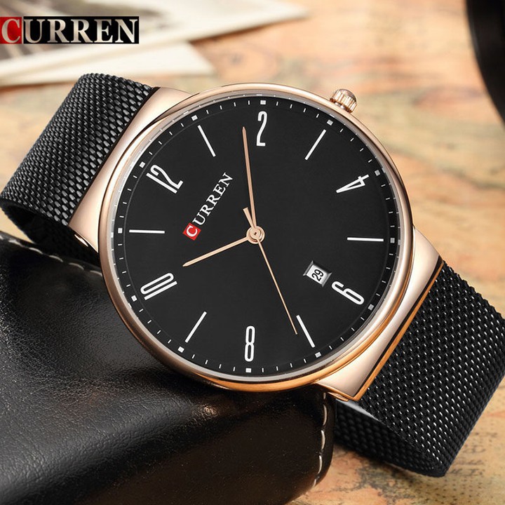 Đồng Hồ Nam Curen Dây Thép Không Gỉ+ Tặng hộp xinh & pin dự phòng