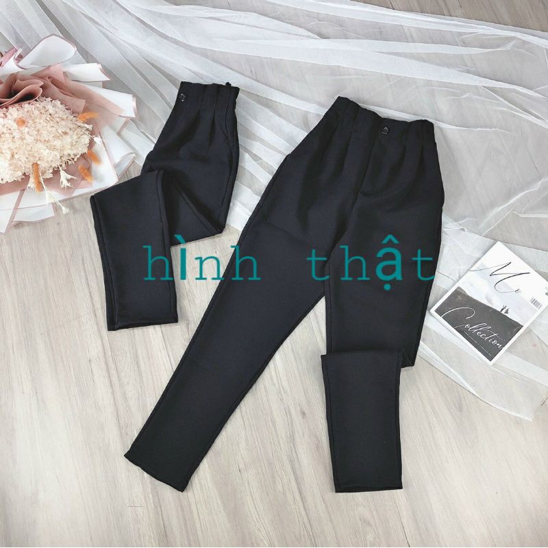 Quần tây lưng thun co dãn chất vải tuyết mưa