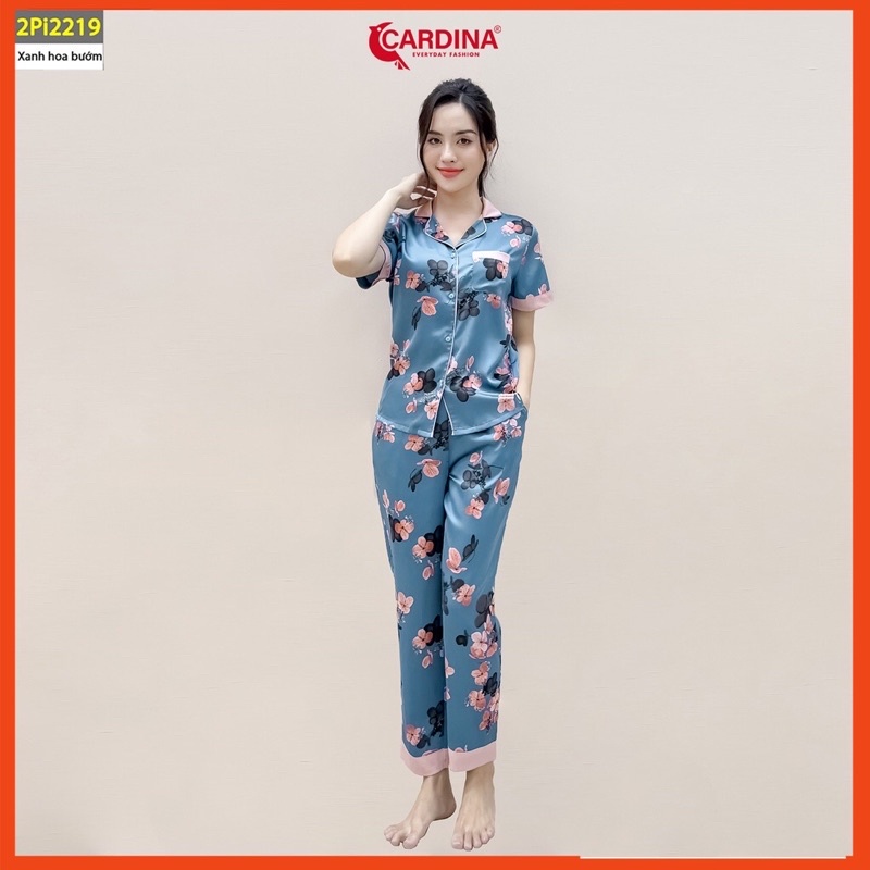 Đồ Bộ Pijama Nữ CARDINA Chất Lụa Satin Nhật Cao Cấp Họa Tiết Trẻ Trung Thanh Lịch