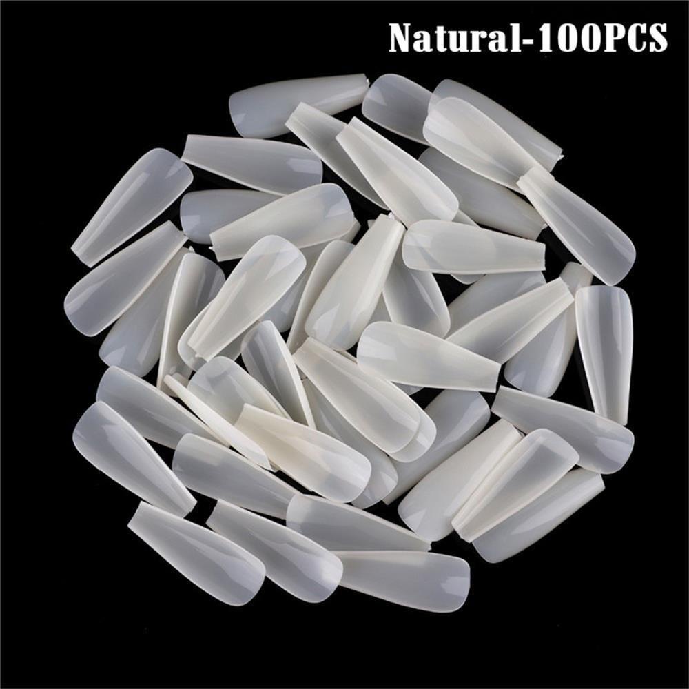 Bộ 100 Móng Tay Giả Múa Ba Lê Bằng Acrylic Che Phủ Toàn Diện