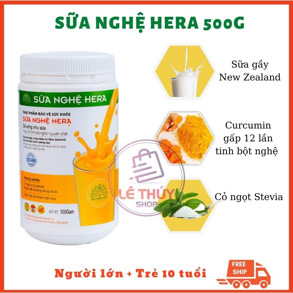 Sữa Nghệ HERA MS06 Hỗ Trợ Đau Dạ Dày - Làm Đẹp Da - Tốt Cho Mẹ Sau Sinh [CHÍNH HÃNG](HỘP 500GRAM)