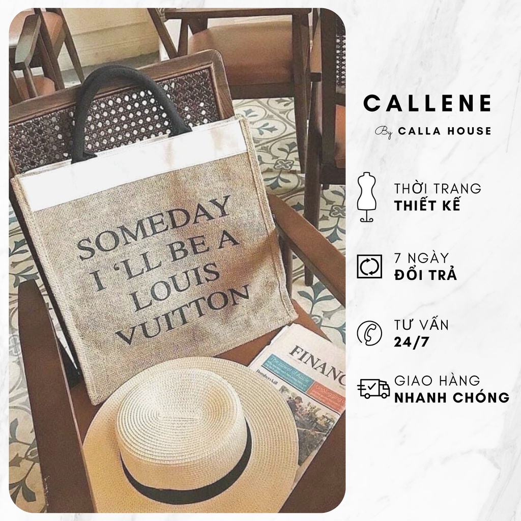 Túi tote sợi đay màu nâu Callene (L1546)