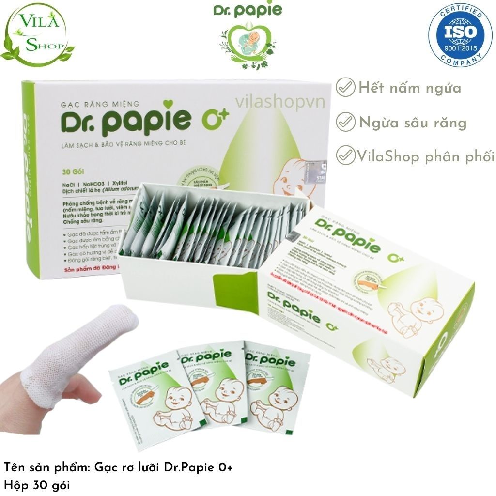 Hộp Gạc Rơ Lưỡi/ Gạc Răng Miệng Dr.Papie Làm Sạch và Bảo Vệ Răng Miệng Cho Bé